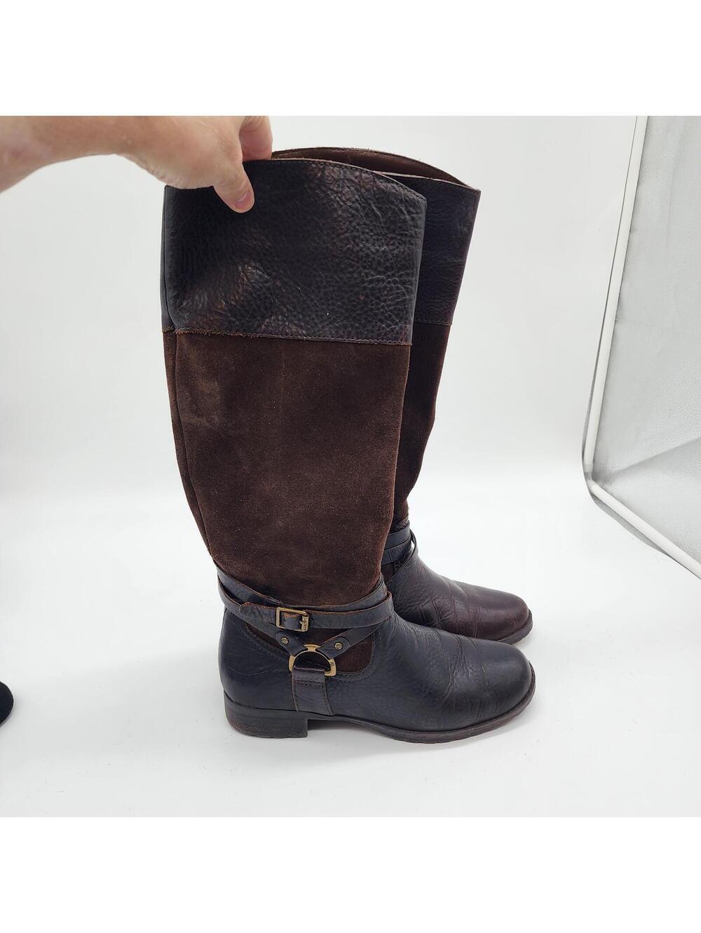 Ralph Lauren brown leather & suede TALL boots 6 b
